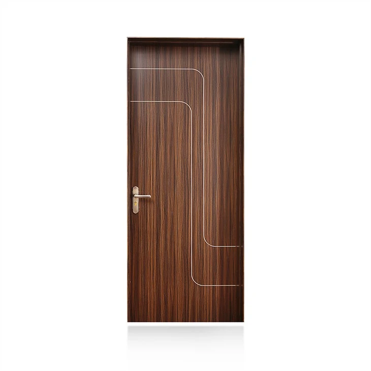 Walnut Irregular Carving Line Heat Transfer WPC Door