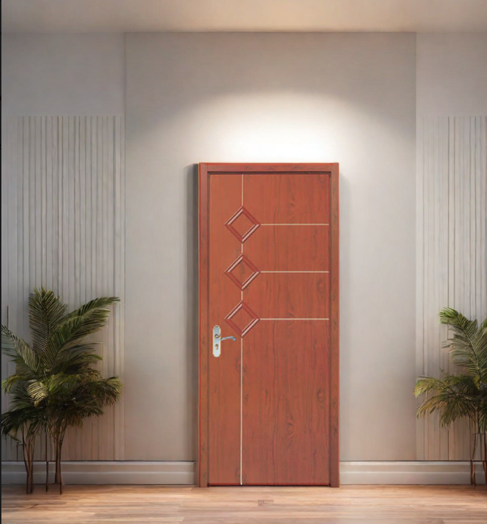 Factory Price Simple Interior Teak Wood Front Wpc Door Design